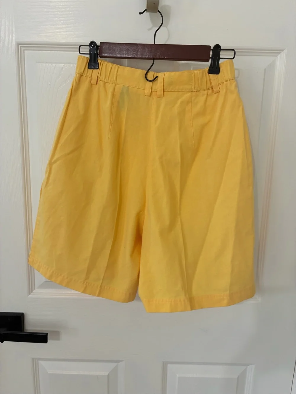 Karen Scott Yellow Tailored High-Waist Bermuda Shorts